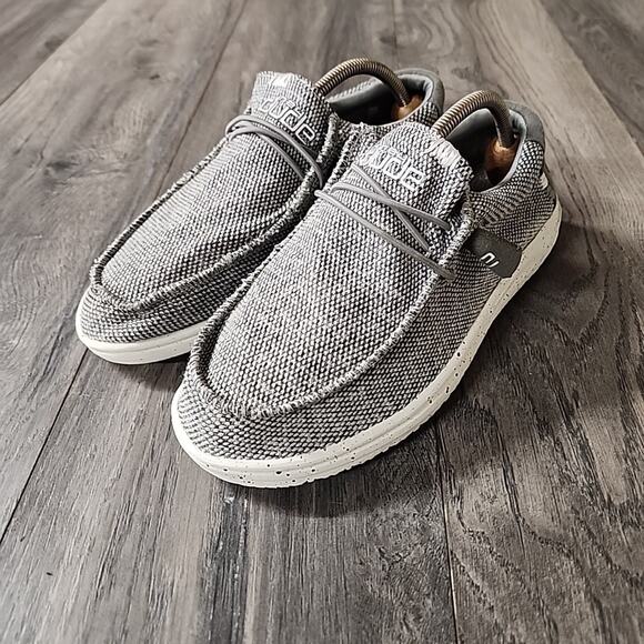 Hey Dude Light Grey Stretch Shoes Size 10 - Picture 5 of 8